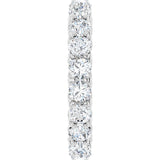 14K Gold Round Natural Diamond Sculptural Eternity Band - 3mm Stones - White Gold - view 4