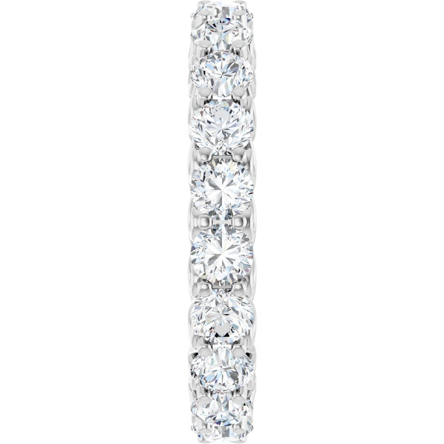 14K Gold Round Natural Diamond Sculptural Eternity Band - 3mm Stones - White Gold - view 4