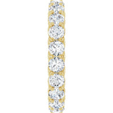 14K Gold Round Natural Diamond Sculptural Eternity Band - 3mm Stones - Yellow Gold - view 4