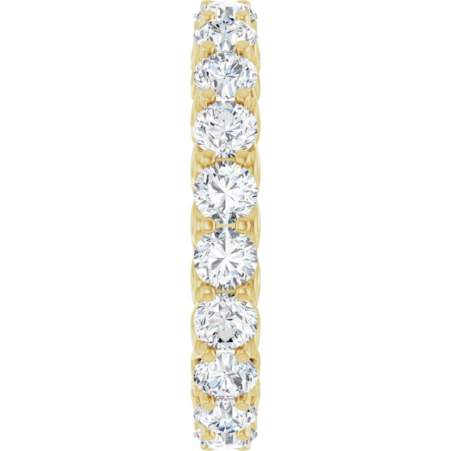 14K Gold Round Natural Diamond Sculptural Eternity Band - 3mm Stones - Yellow Gold - view 4