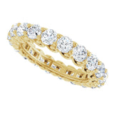 14K Gold Round Natural Diamond Sculptural Eternity Band - 3mm Stones - Yellow Gold - view 5