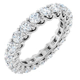 Platinum Round Natural Diamond Sculptural Eternity Band - 3mm Stones