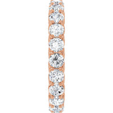 14K Gold Round Natural Diamond Sculptural Eternity Band - 3mm Stones - Rose Gold - view 4