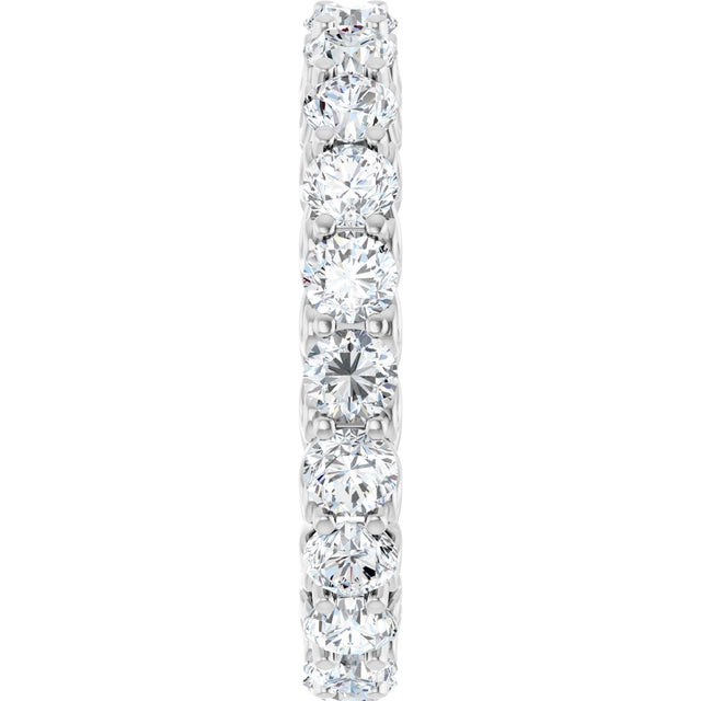 14K Gold Round Natural Diamond Sculptural Eternity Band - 3mm Stones - White Gold - view 4