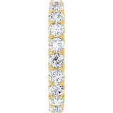 14K Gold Round Natural Diamond Sculptural Eternity Band - 3mm Stones - Yellow Gold - view 4