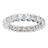 14K Gold Round Natural Diamond Sculptural Eternity Band - 3mm Stones - White Gold - view 3