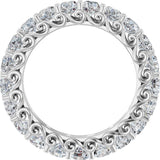 14K Gold Round Natural Diamond Sculptural Eternity Band - 3mm Stones - White Gold - view 2