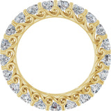 14K Gold Round Natural Diamond Sculptural Eternity Band - 3mm Stones - Yellow Gold - view 2