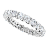 14K Gold Round Natural Diamond Sculptural Eternity Band - 3mm Stones - White Gold - view 5