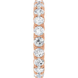 14K Gold Round Natural Diamond Sculptural Eternity Band - 3mm Stones - Rose Gold - view 4