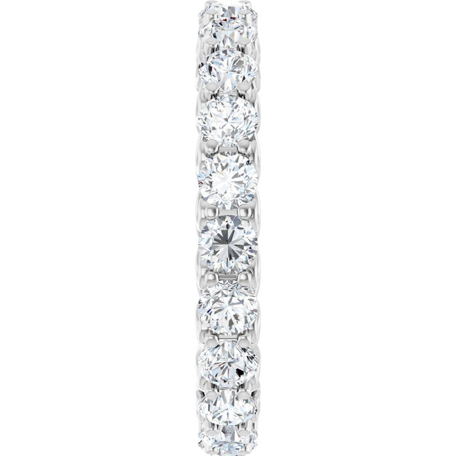 14K Gold Round Natural Diamond Sculptural Eternity Band - 3mm Stones - White Gold - view 4