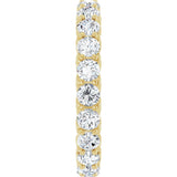 14K Gold Round Natural Diamond Sculptural Eternity Band - 3mm Stones - Yellow Gold - view 4