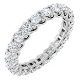 Platinum Round Natural Diamond Sculptural Eternity Band - 3mm Stones