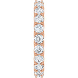 14K Gold Round Natural Diamond Sculptural Eternity Band - 3mm Stones - Rose Gold - view 4