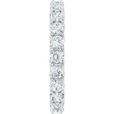 14K Gold Round Natural Diamond Sculptural Eternity Band - 3mm Stones - White Gold - view 4