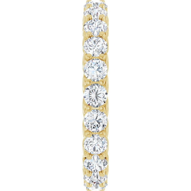 14K Gold Round Natural Diamond Sculptural Eternity Band - 3mm Stones - Yellow Gold - view 4