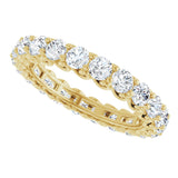 14K Gold Round Natural Diamond Sculptural Eternity Band - 3mm Stones - Yellow Gold - view 5