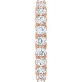 14K Gold Round Natural Diamond Sculptural Eternity Band - 3mm Stones - Rose Gold - view 4