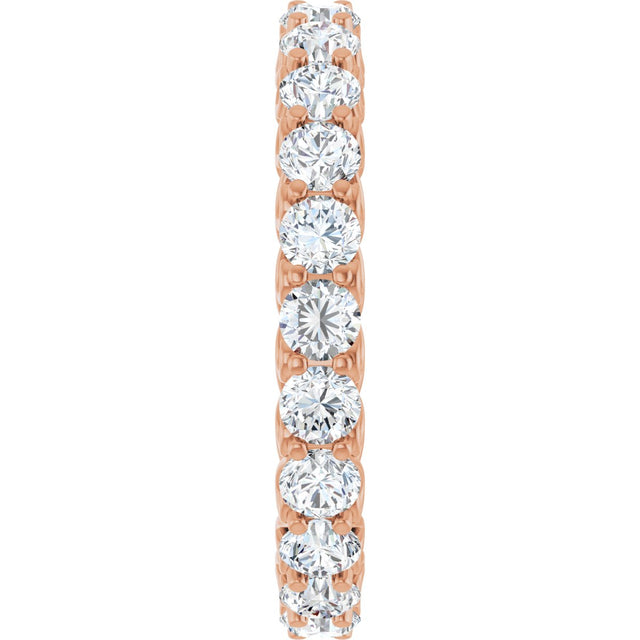 14K Gold Round Natural Diamond Sculptural Eternity Band - 3mm Stones - Rose Gold - view 4