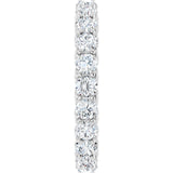 14K Gold Round Natural Diamond Sculptural Eternity Band - 3mm Stones - White Gold - view 4