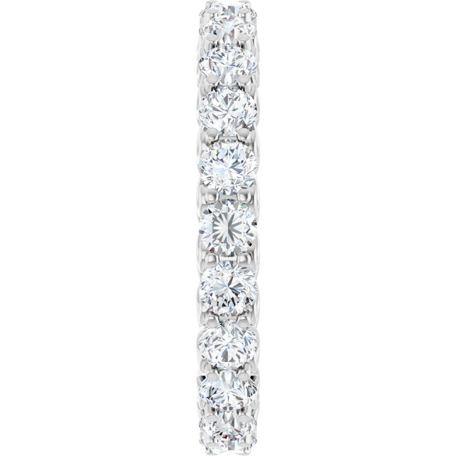14K Gold Round Natural Diamond Sculptural Eternity Band - 3mm Stones - White Gold - view 4