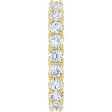 14K Gold Round Natural Diamond Sculptural Eternity Band - 3mm Stones - Yellow Gold - view 4