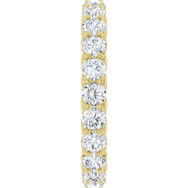 14K Gold Round Natural Diamond Sculptural Eternity Band - 3mm Stones - Yellow Gold - view 4