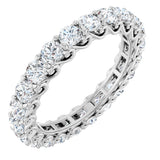 Platinum Round Natural Diamond Sculptural Eternity Band - 3mm Stones