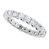 14K Gold Round Natural Diamond Sculptural Eternity Band - 3mm Stones - White Gold - view 5