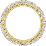 14K Gold Round Natural Diamond Sculptural Eternity Band - 3mm Stones - Yellow Gold - view 2