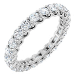Platinum Round Natural Diamond Sculptural Eternity Band - 3mm Stones