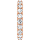 14K Gold Round Natural Diamond Sculptural Eternity Band - 3mm Stones - Rose Gold - view 4