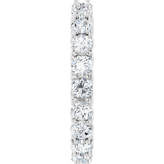 14K Gold Round Natural Diamond Sculptural Eternity Band - 3mm Stones - White Gold - view 4