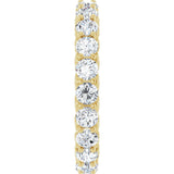 14K Gold Round Natural Diamond Sculptural Eternity Band - 3mm Stones - Yellow Gold - view 4