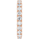 14K Gold Round Natural Diamond Sculptural Eternity Band - 3mm Stones - Rose Gold - view 4