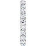 14K Gold Round Natural Diamond Sculptural Eternity Band - 3mm Stones - White Gold - view 4