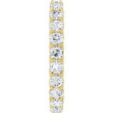 14K Gold Round Natural Diamond Sculptural Eternity Band - 3mm Stones - Yellow Gold - view 4