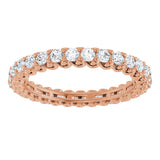 14K Gold Round Lab-Grown Diamond Sculptural Eternity Band - 2mm Stones - Rose Gold - view 3