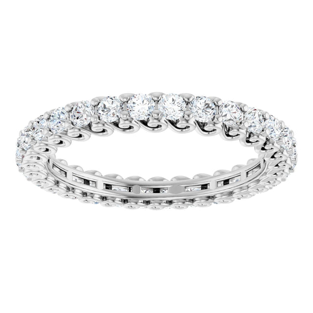 Platinum Round Lab-Grown Diamond Sculptural Eternity Band - 2mm Stones - view 3