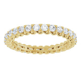 14K Gold Round Lab-Grown Diamond Sculptural Eternity Band - 2mm Stones - Yellow Gold - view 3