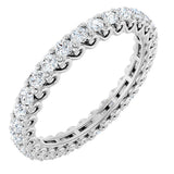 Platinum Round Lab-Grown Diamond Sculptural Eternity Band - 2mm Stones