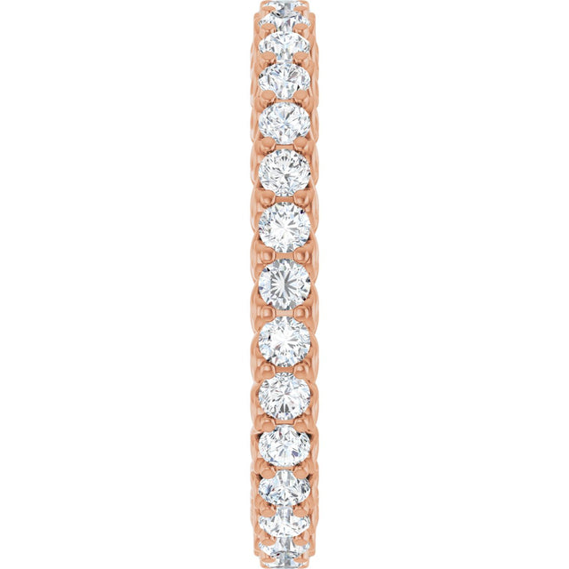 14K Gold Round Lab-Grown Diamond Sculptural Eternity Band - 2mm Stones - Rose Gold - view 4