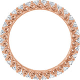 14K Gold Round Lab-Grown Diamond Sculptural Eternity Band - 2mm Stones - Rose Gold - view 2