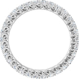 14K Gold Round Natural Diamond Sculptural Eternity Band - 2mm Stones - White Gold - view 2