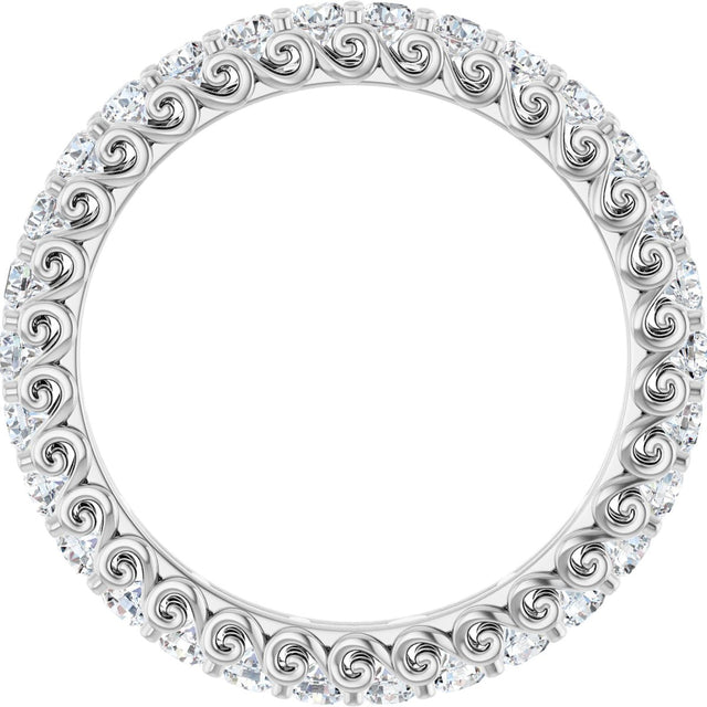 Platinum Round Lab-Grown Diamond Sculptural Eternity Band - 2mm Stones - view 2