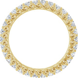 14K Gold Round Natural Diamond Sculptural Eternity Band - 2mm Stones - Yellow Gold - view 2