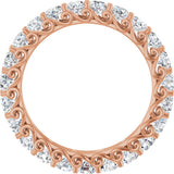 14K Gold Round Natural Diamond Sculptural Eternity Band - 3mm Stones - Rose Gold - view 2