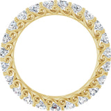 14K Gold Round Natural Diamond Sculptural Eternity Band - 3mm Stones - Yellow Gold - view 2
