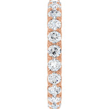 14K Gold Round Natural Diamond Sculptural Eternity Band - 3mm Stones - Rose Gold - view 4