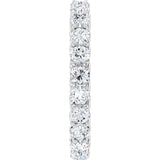 14K Gold Round Natural Diamond Sculptural Eternity Band - 3mm Stones - White Gold - view 4